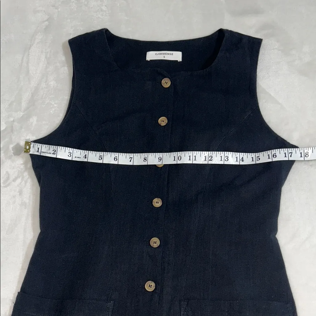Commense Black Sleeveless Button Mini Dress - Image 6
