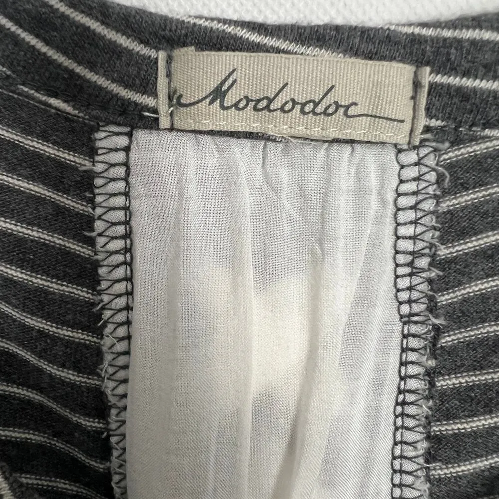 Mododor Womens Top 2X Stretch Casual Comfort Relaxed Brunch Feminine Modest Gray - Image 2