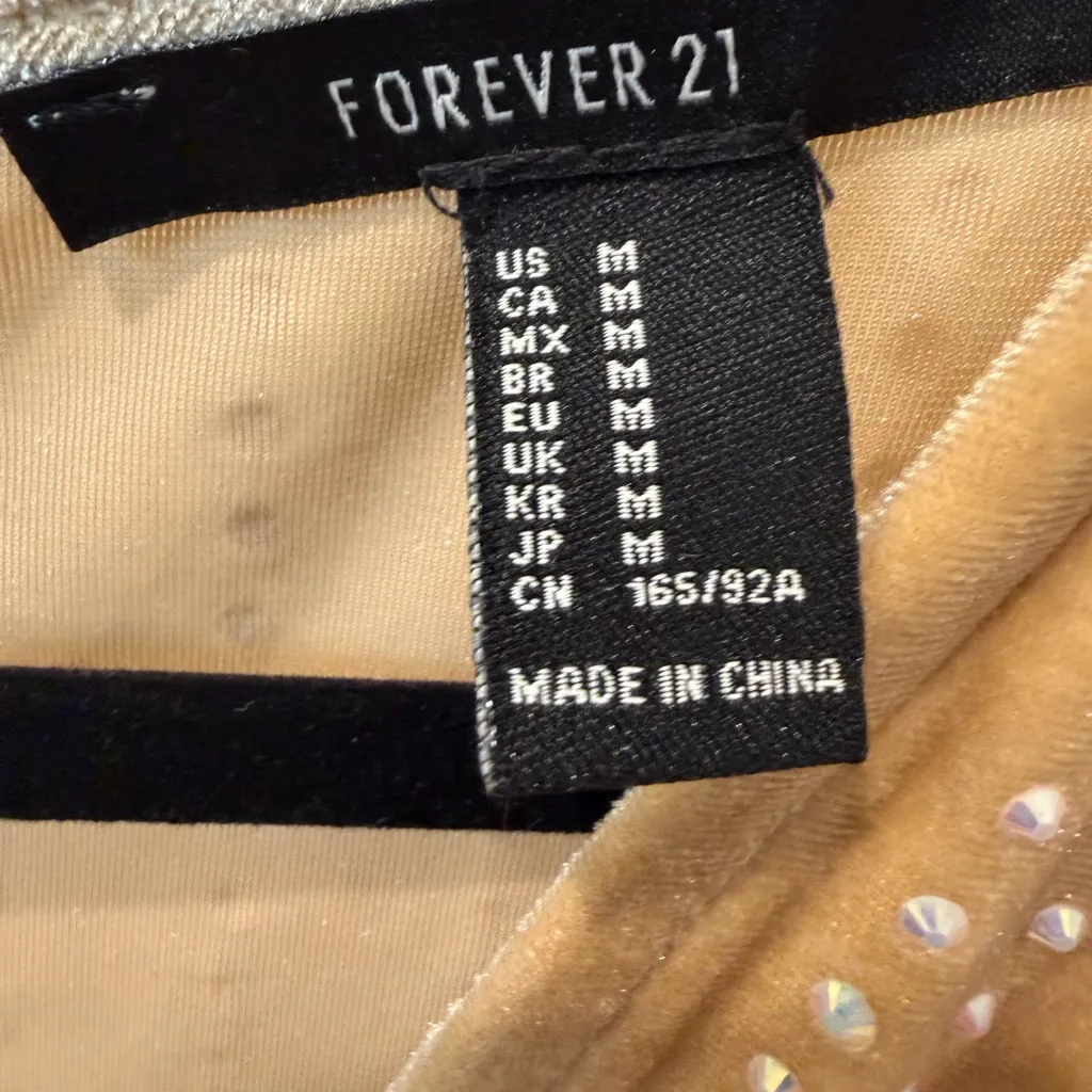 Forever 21 Velvet Rhinestone Wrap Mini Dress NYE Party Cocktail Medium - Image 7