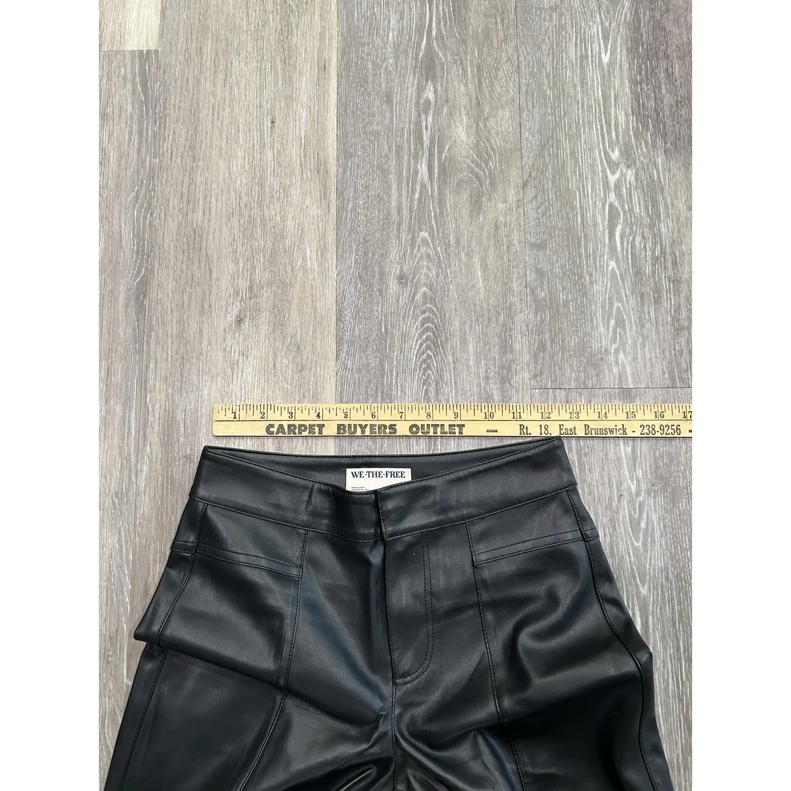 We The Free People Wide Leg Baggy Flare Flared‎ Bootcut Vegan Leather Pants Sz 0 - Image 5