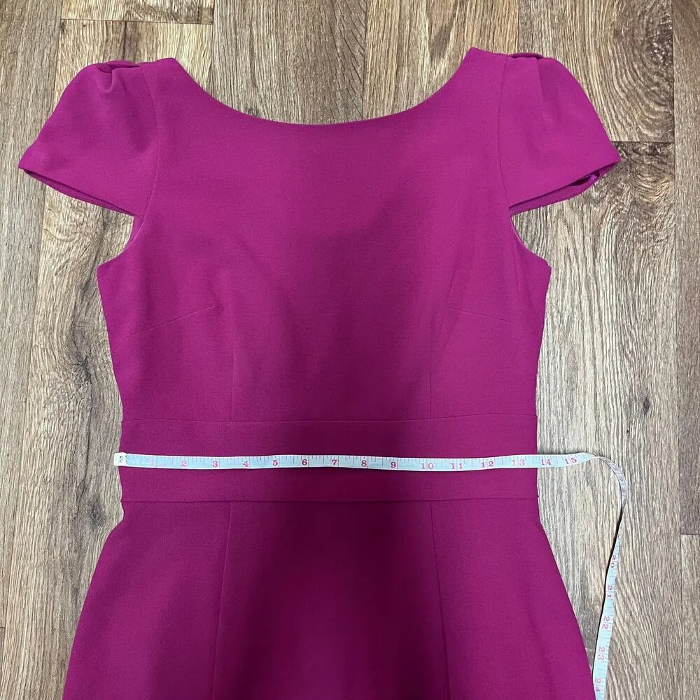 Eliza J Womens Pink Sheath Dress Knotted Cap Sleeve Darted Double Slit 6 Small - Image 11