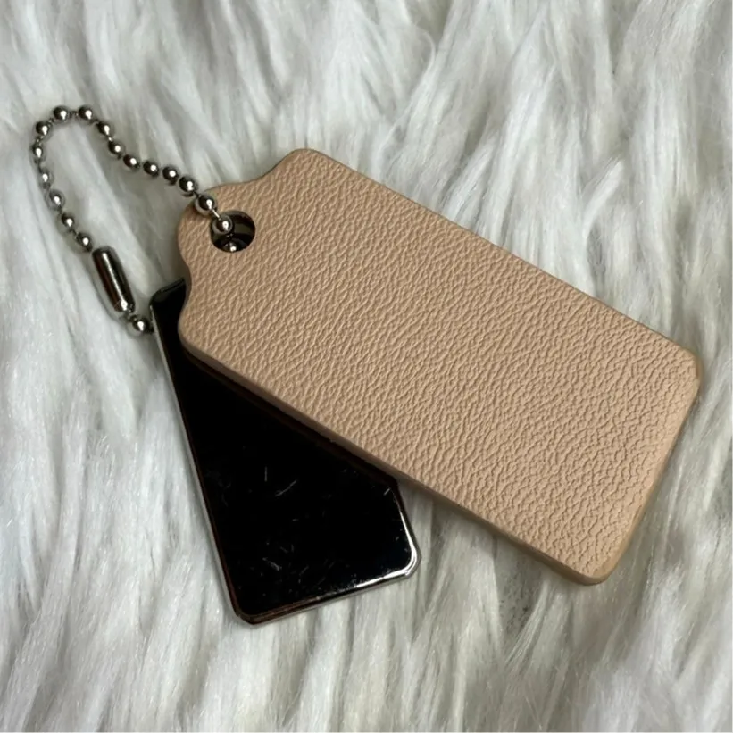 1.5" COACH Cream Silver Hang Tag Key Fob Bag Charm Set - Image 2