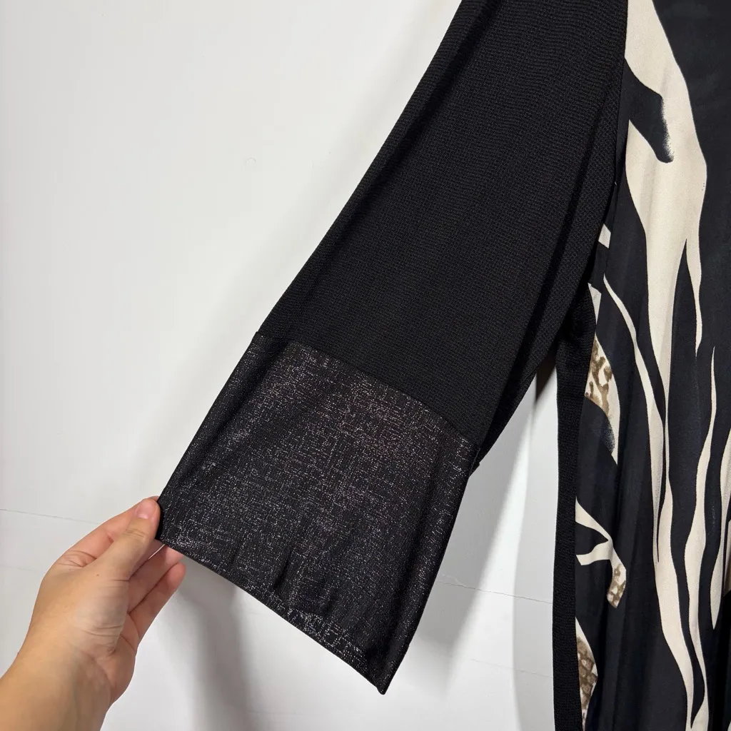 Alembika Button Down Blouse Top Size 4 or US 12/14 Black - Image 5