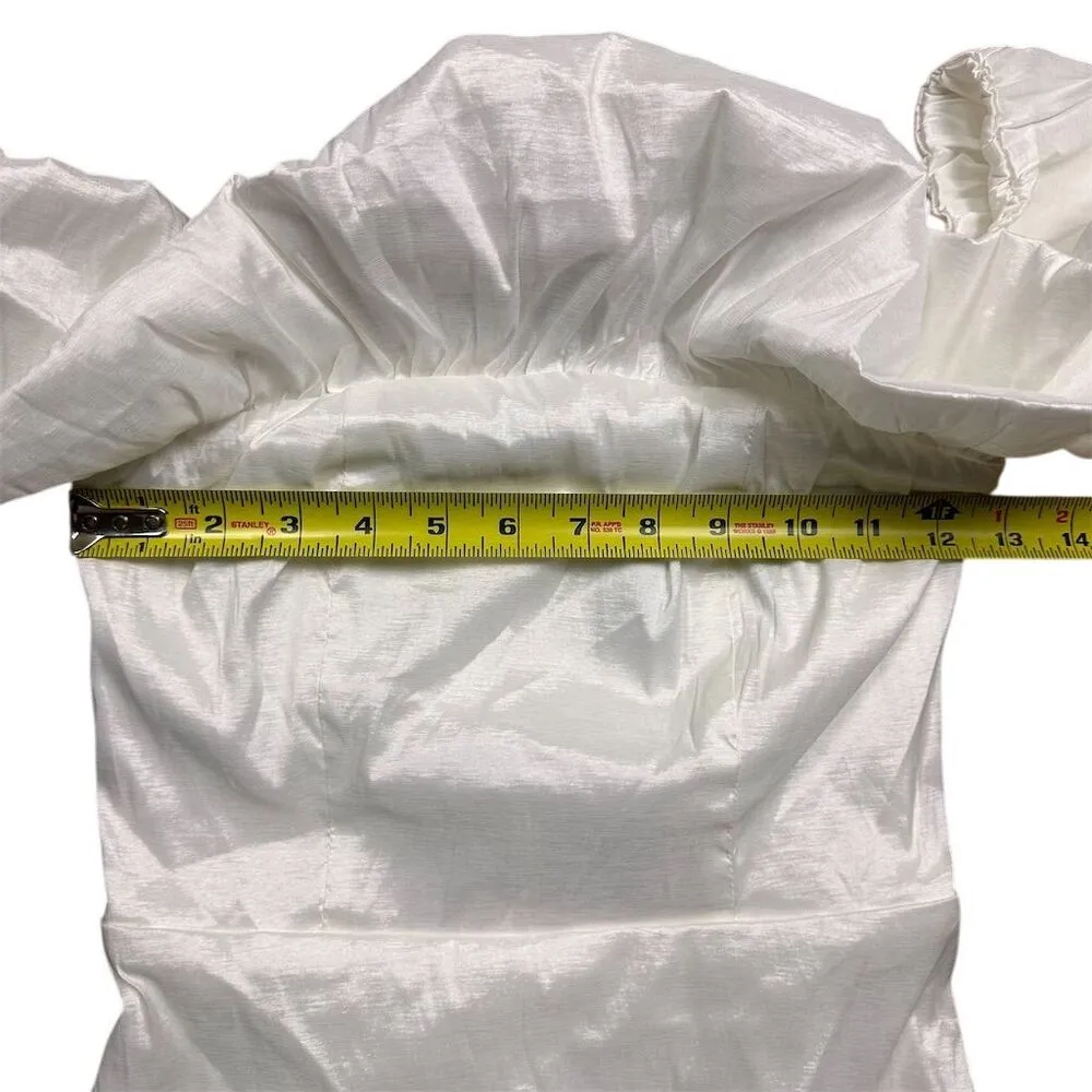 NWOT Lulus Women's Fanciful White Taffeta Off-the-Shoulder Bodycon Mini Dress S - Image 6