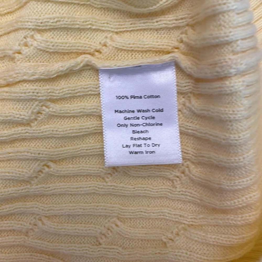 Talbots Petites Yellow Pima Cotton 3/4 Sleeve Sweater Sz PS - Image 6