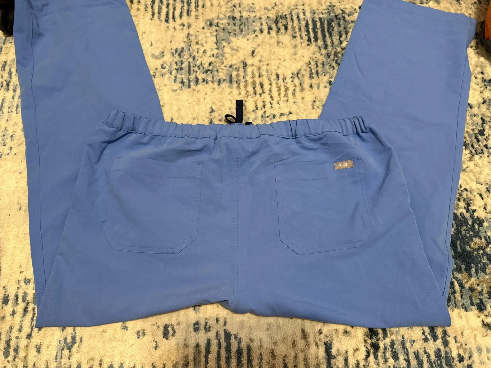 FIGS High Waisted Livingston Basic Scrub Pants, Cecil Blue Size XL - Image 4