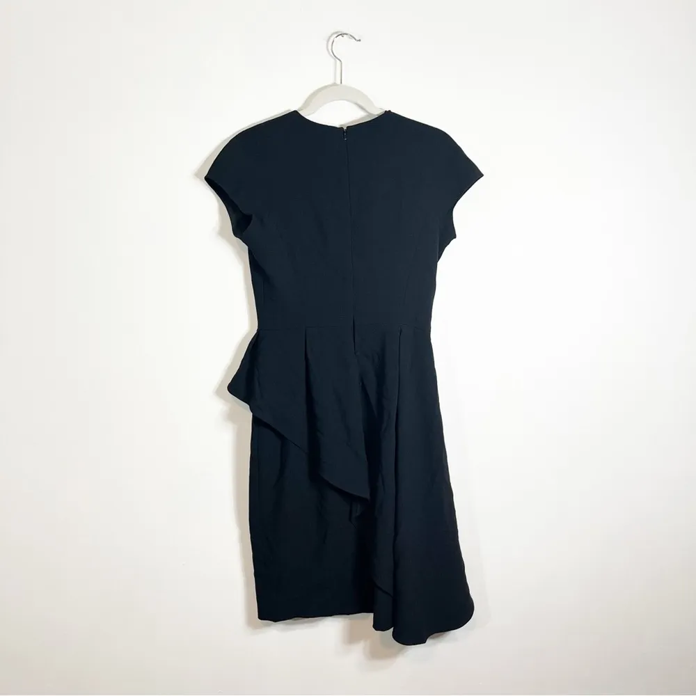 Rickie Freeman for Teri Jon Black Peplum Sheath Dress Knee Length Mini Midi 4 - Image 3