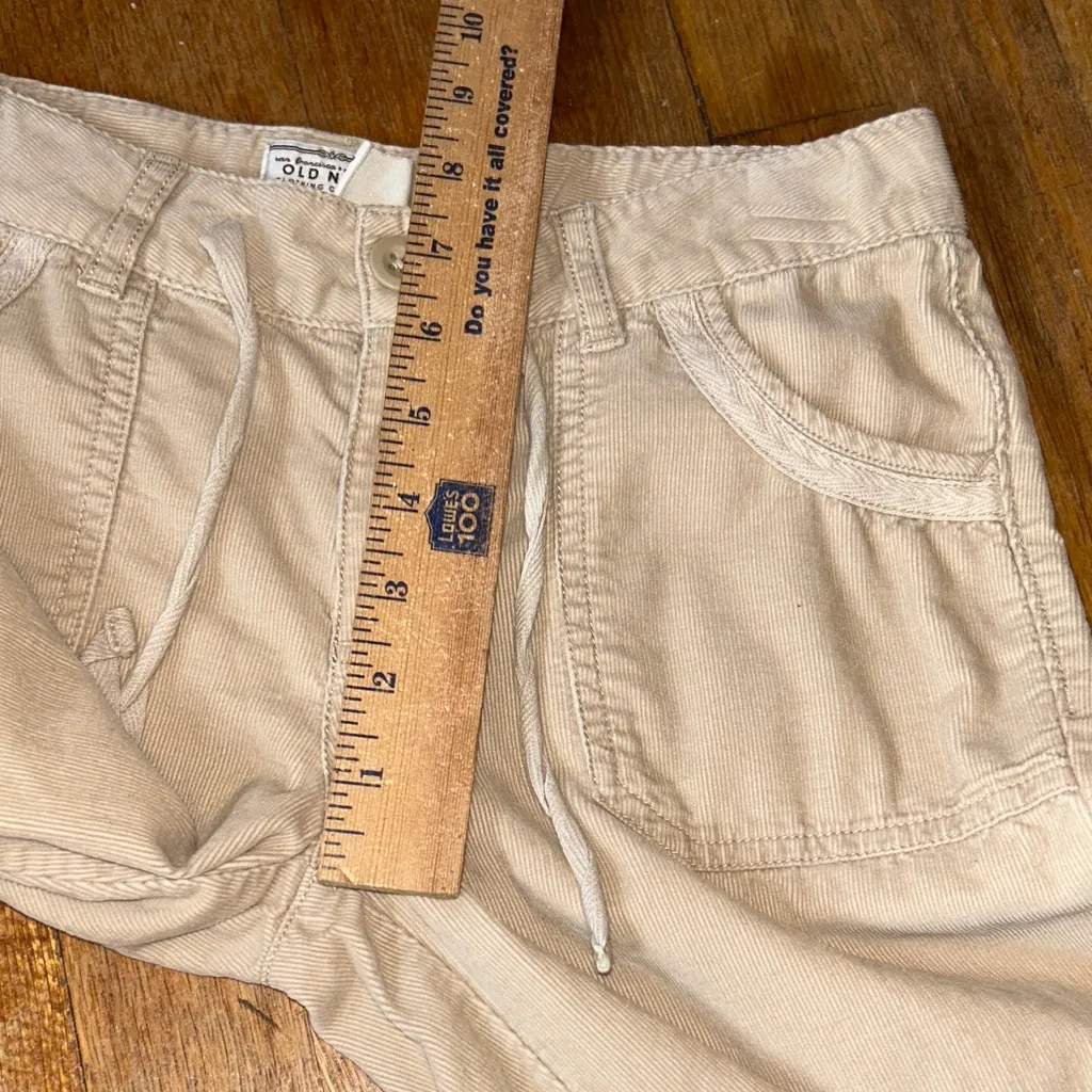 Old‎ Navy Beige Corduroy Cargo Capris Adjustable Waist - Image 9