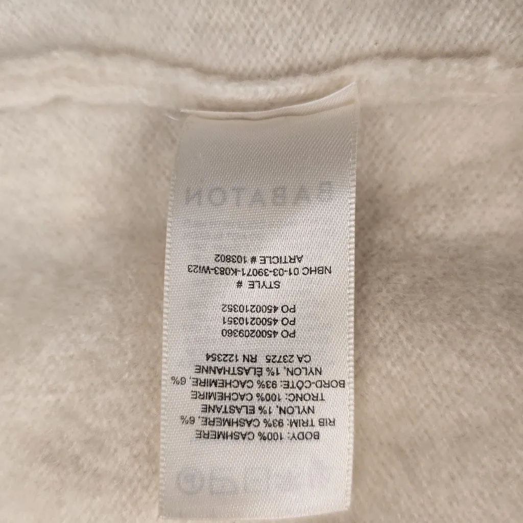 Babaton Essential Cashmere Relaxed Crew Sweater Size S whisper white - Image 8