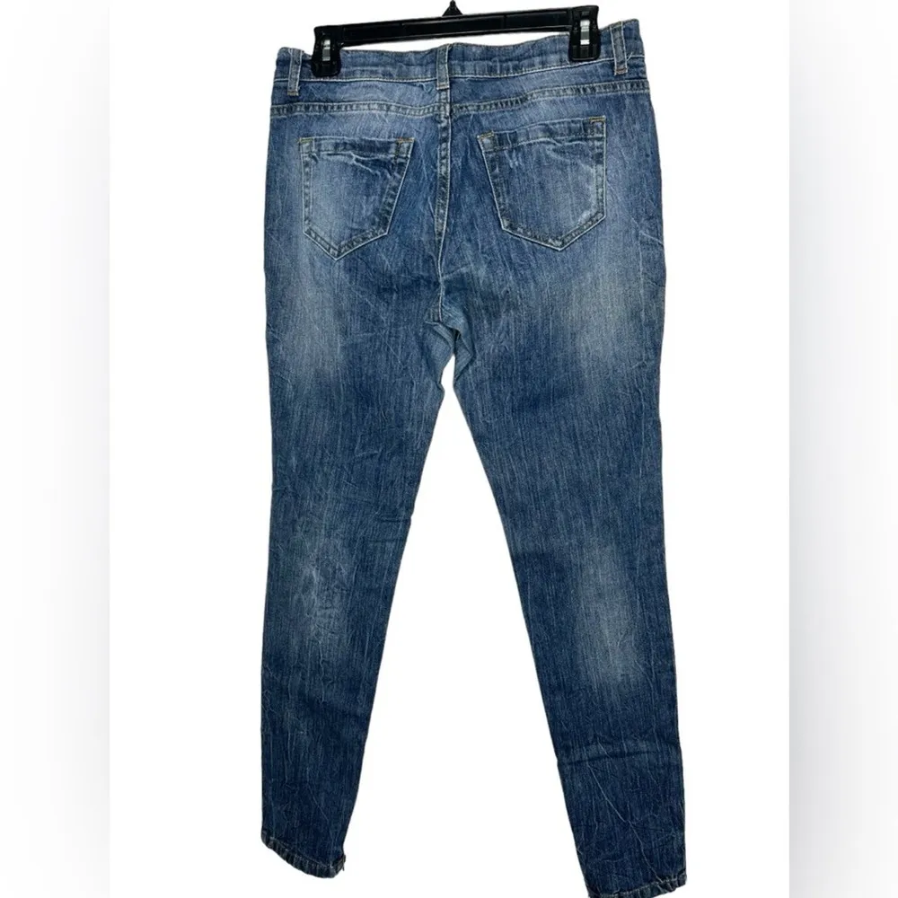 Zara Basic dark blue zippered hem jeans size 8 - Image 5