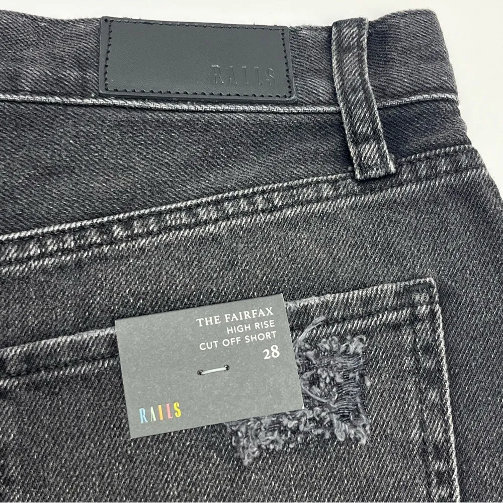 Rails The Fairfax High Rise Cutoff Short Womens SZ 28 Faded Black Denim Jean NEW - Image 4