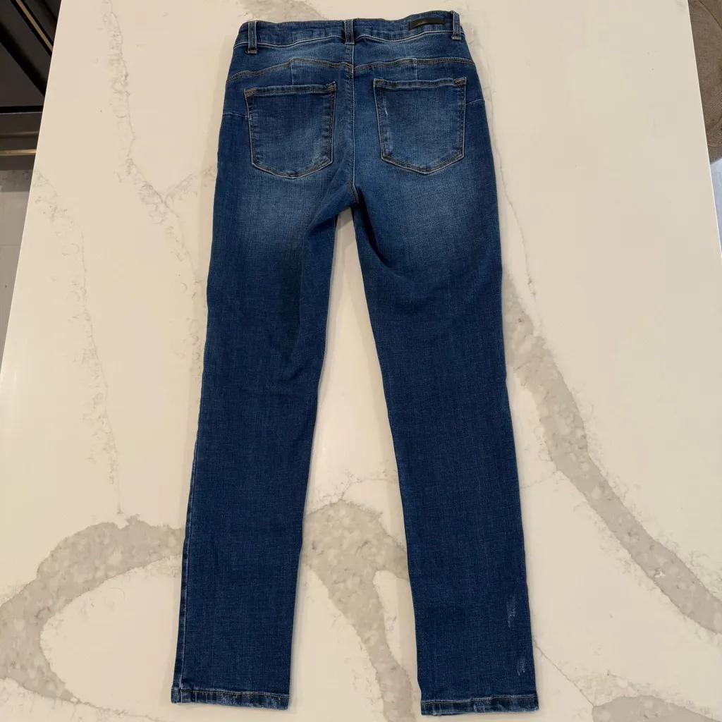 Risen Curvy Yoke Hip Up Skinny Denim Jeans Women’s 27 Dark Blue Wash Mid Rise - Image 5