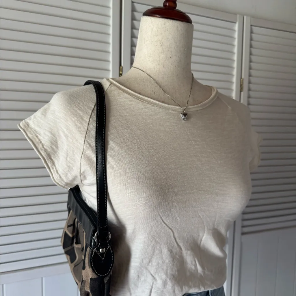 Forever 21 Beige Cropped Baseball Short Sleeved Top - Image 2