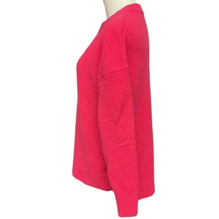 J. Crew Women's Oversized Crewneck Sweater Pink in Merino Wool‎ Alpaca Blend XSS - Image 4