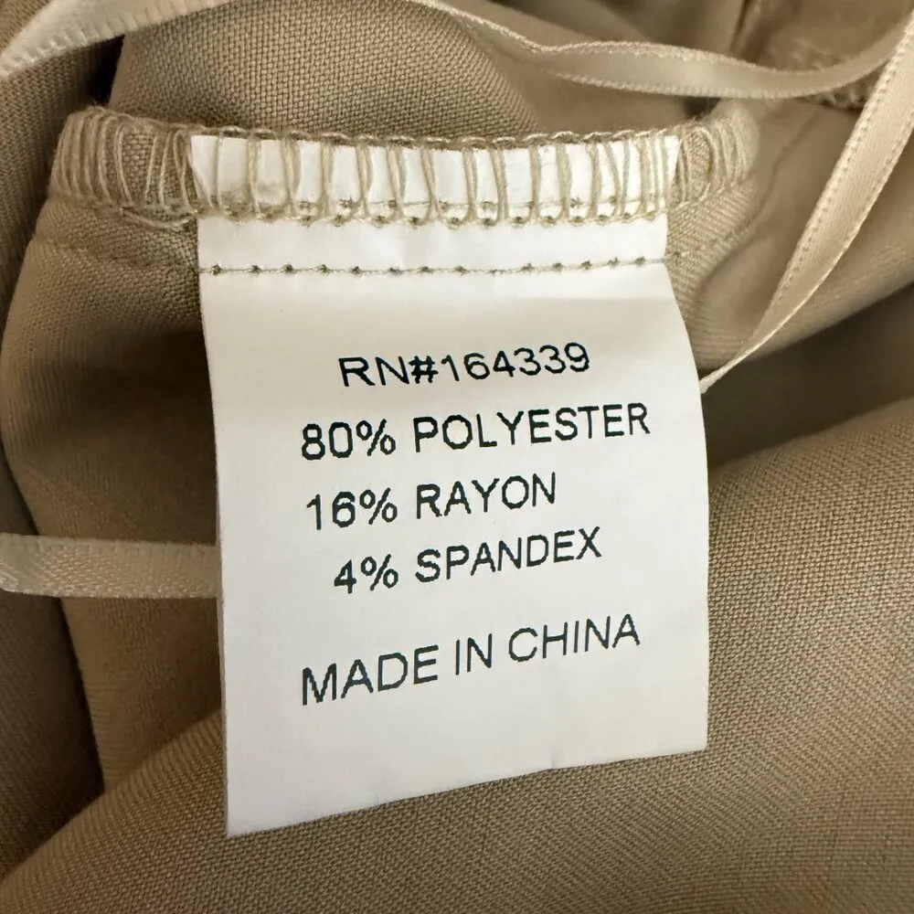 Petal & Pup Lexie Pleated Trouser Dress Pants Women's 8 Tan Cuffed Crop Career - Image 14