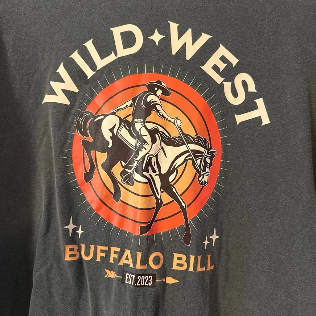 Comfort Colors Gray Wild West Graphic Tee - Image 2