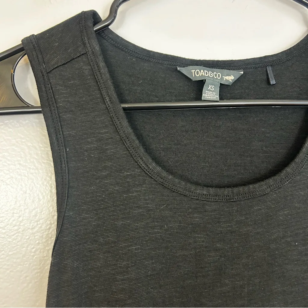 Toad&Co Samba Paseo Black Sleeveless Midi Minimalist Classic Tank Dress Size XS - Image 6