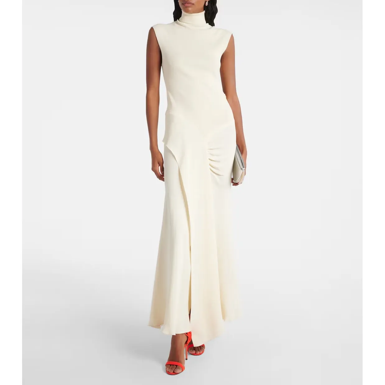 Aquazzura Orange Suede Leaf Detail Lace Up Stiletto Sandals Heels Size 37.5 Red - Image 4