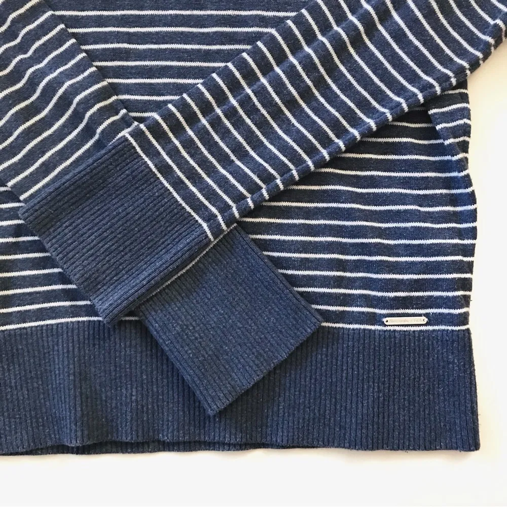 Abercrombie & Fitch Crew Neck Blue Striped Sweater Sz Small - Image 3