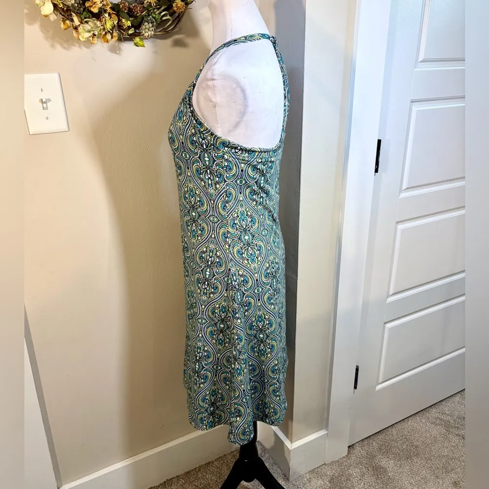 PRANA Boho Medallion Print Strappy A-Line Summer Sundress w/Shelf Bra Sz S 💚 - Image 7