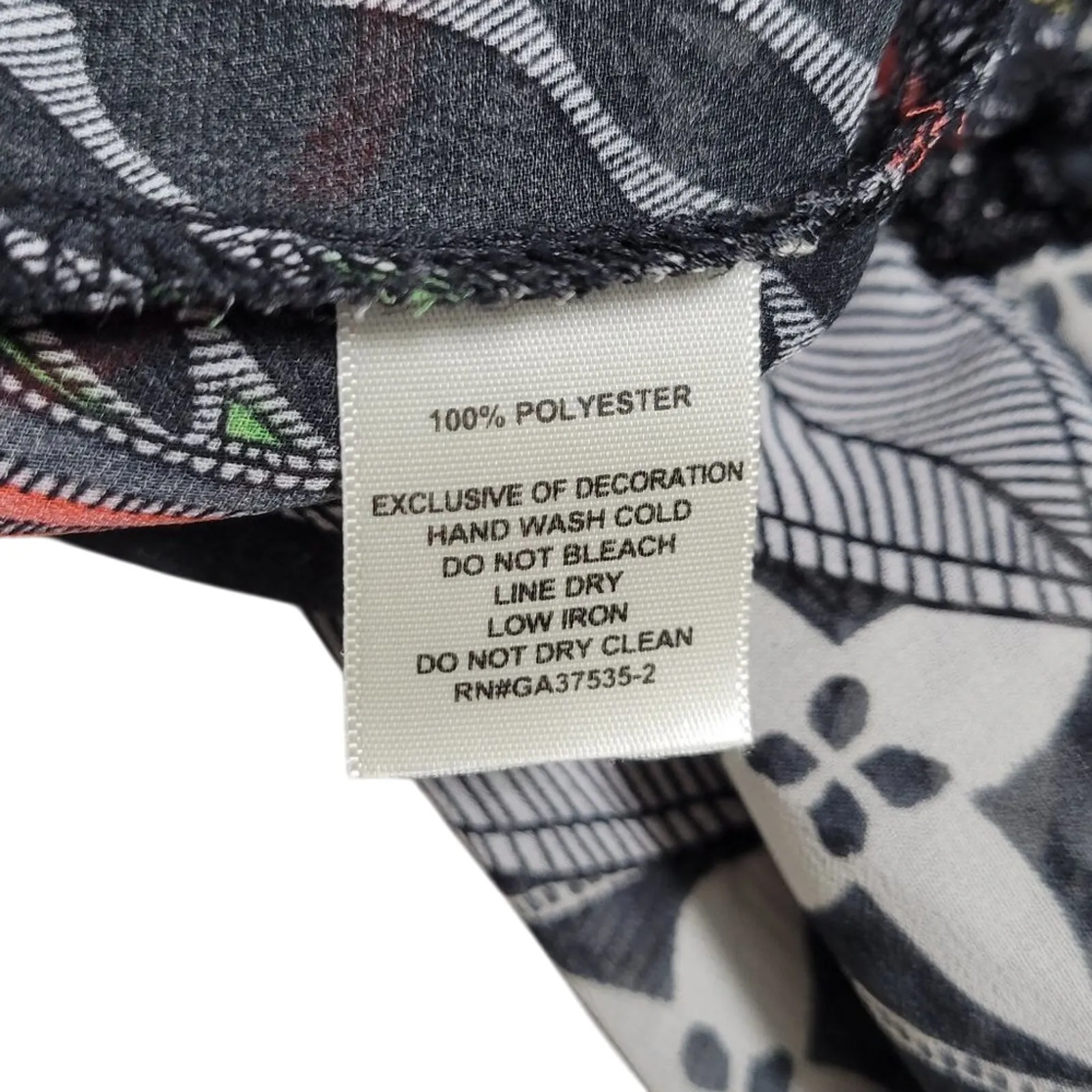 Monteau Black White Geometric Fringe Lace Up Blouse Top‎ Size S - Image 4