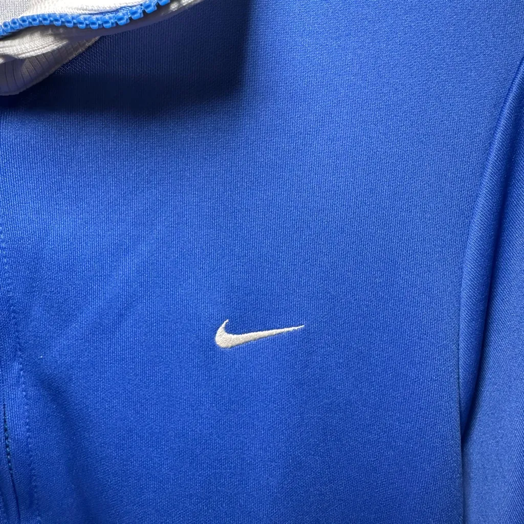 Y2K NIKE Popper Blue Bomber Jacket size L & Nike Capri Bottom size M Sold as Set - Image 2