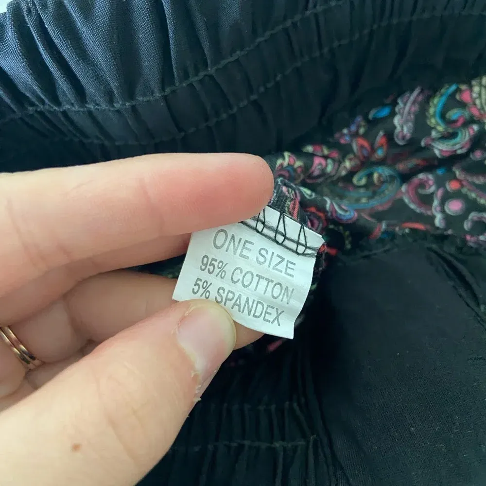 Women’s casual paisley patterned flare pants —‎ XS Black - Image 5