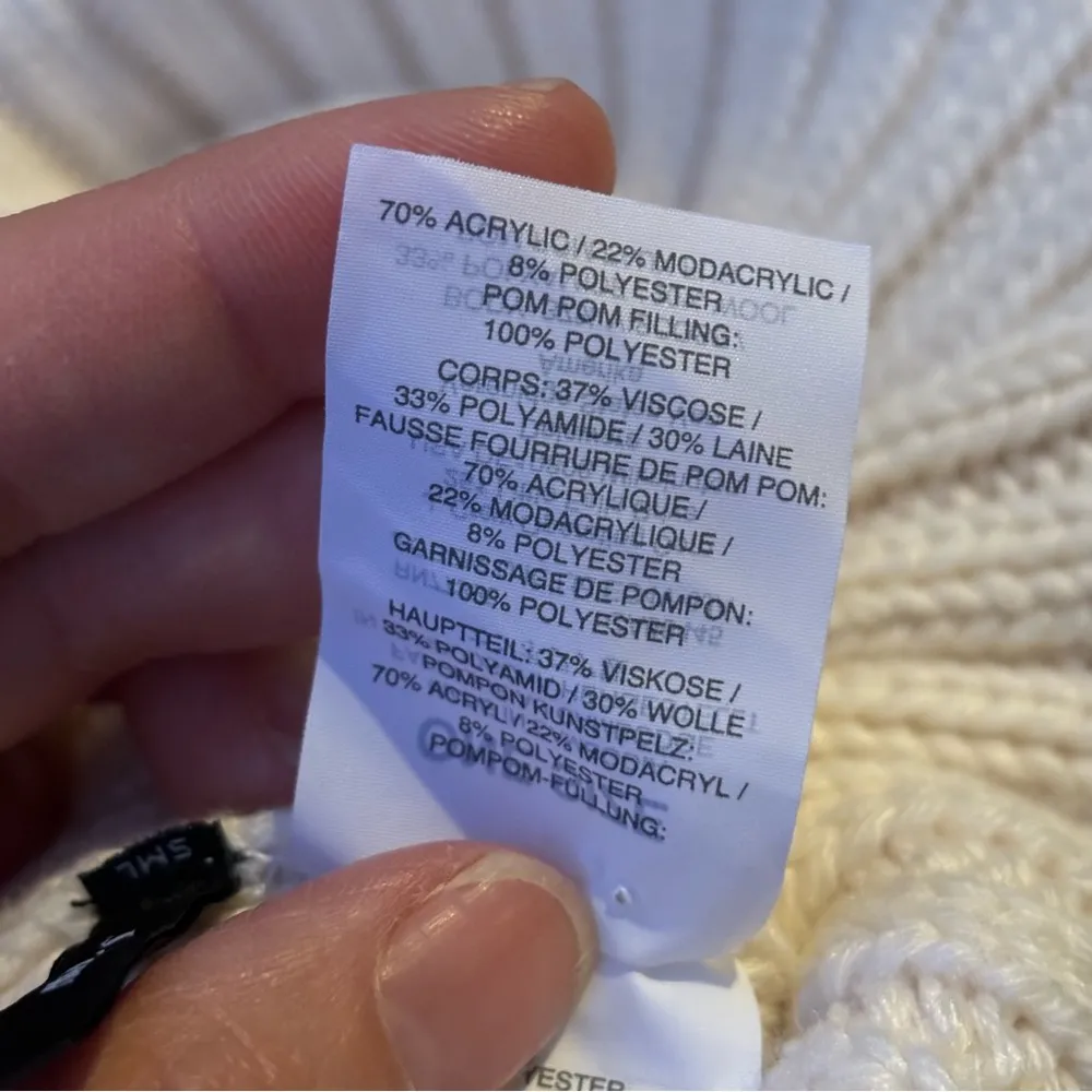 J. Crew Winter Beanie Ribbed With Faux Fur Pom Pom - Image 7