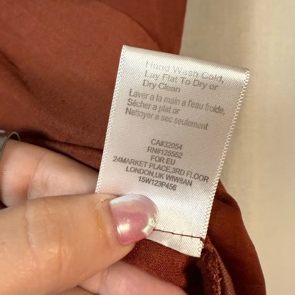 Dolan from Anthropologie Rust Orange Split VNeck Oversized Blouse XS - Image 7