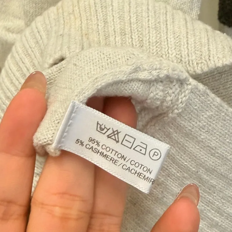 Lisa‎ Todd Cashmere Cotton Blend Heart Throb Gray Long Sleeve Sweater Fall Cozy Size XS - Image 5