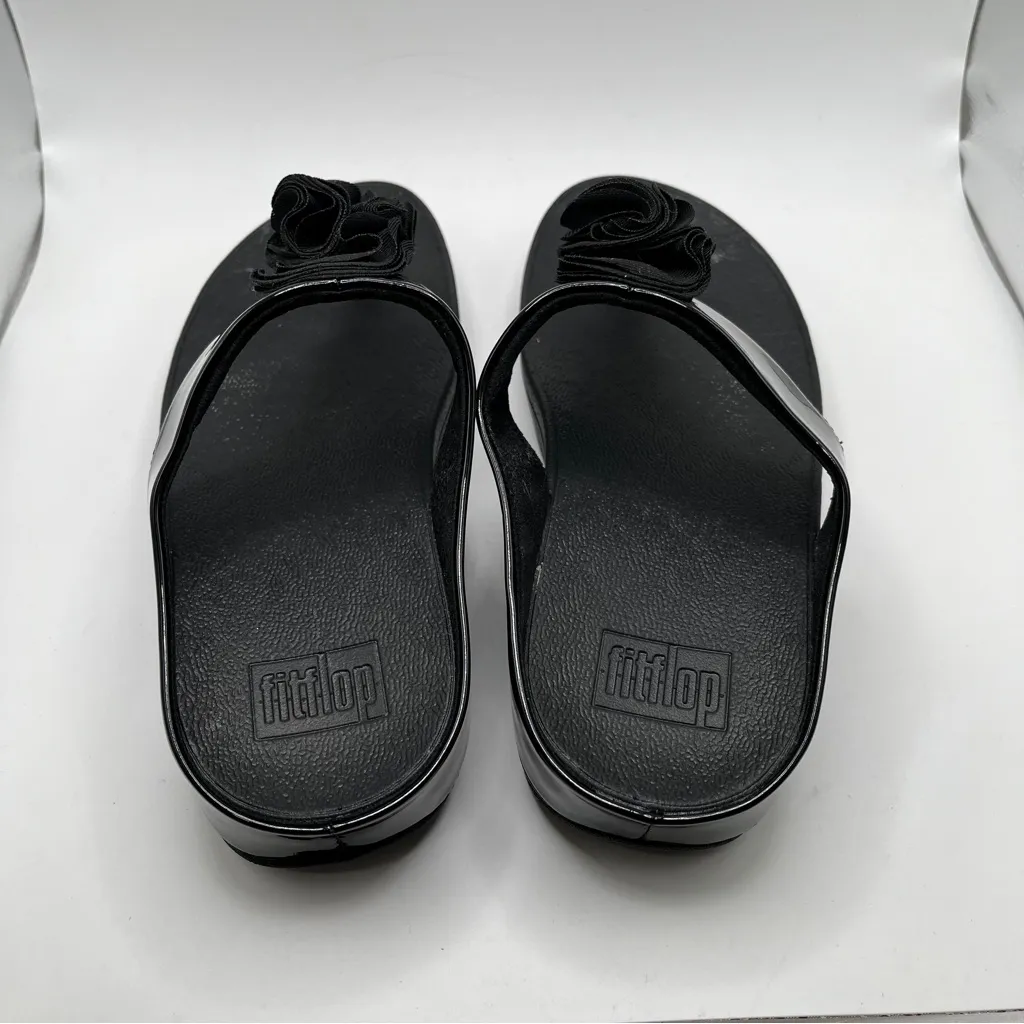 EUC FitFlop Florrie Toe-Post Sandals size 8 black comfort slip on orthopedic - Image 5