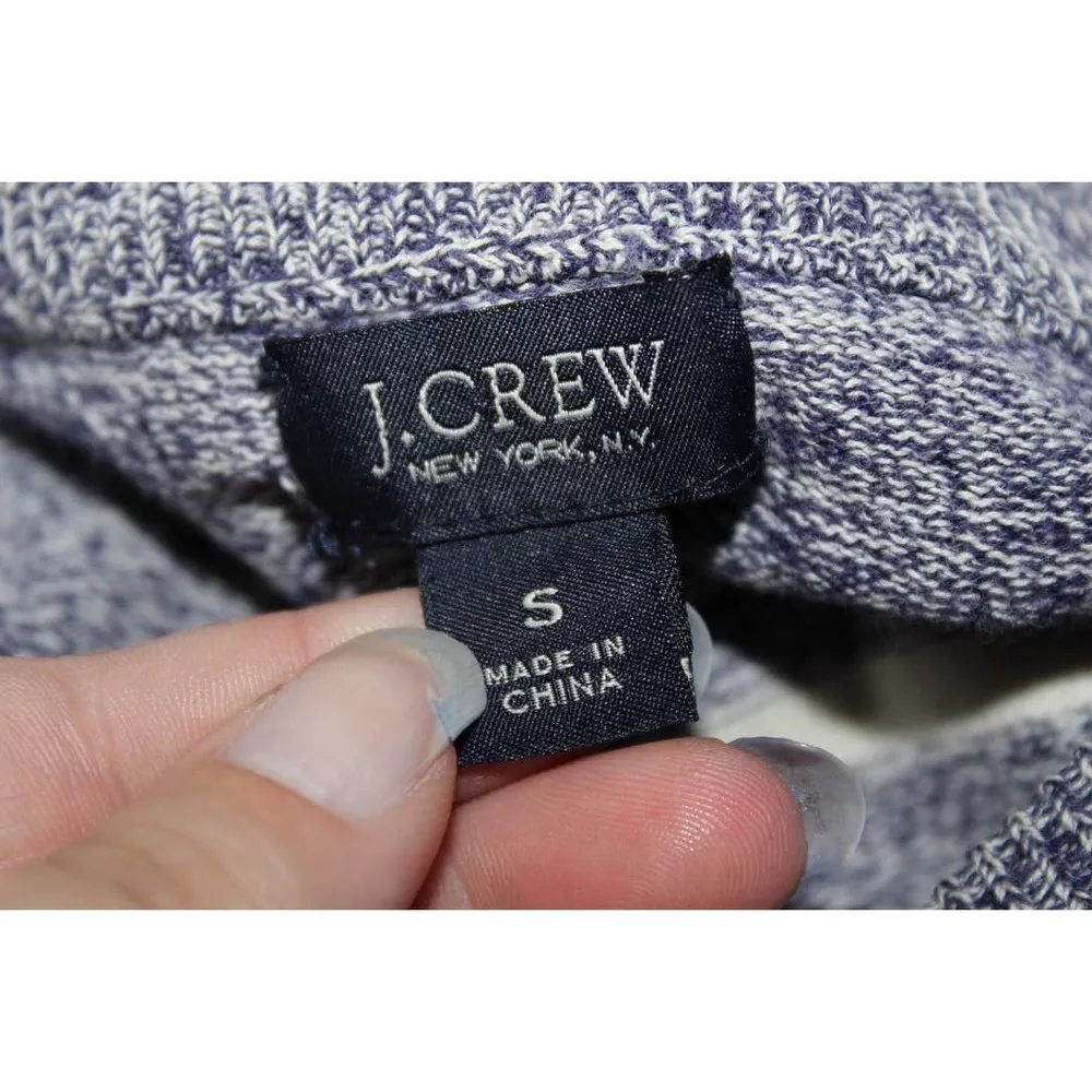 Women's J. Crew 74042 Blue Cream Linen Cotton Pullover Crewneck Sweater Size S - Image 3