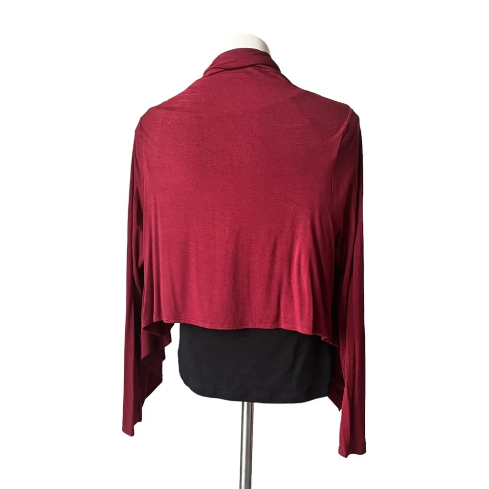 Soft Surroundings Modal Cropped Knit Topper Open Front Cardigan Sweater, Sz M - Image 7