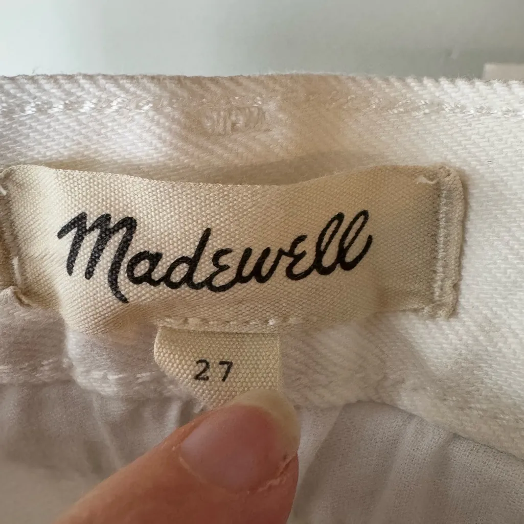 Madewell Convertible Paperbag High Waist Oversized Baggy Dad Jean in Tile White - Image 6