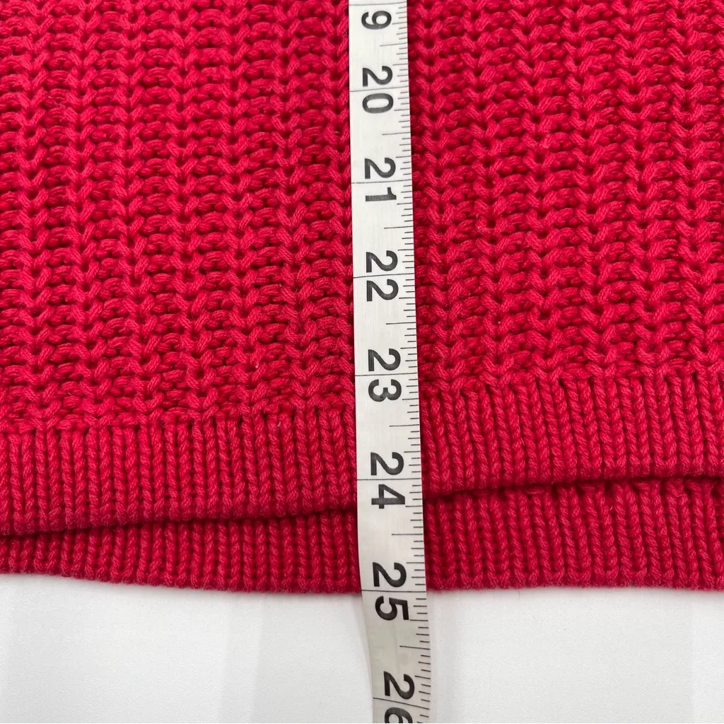 Vintage Forenza Sweater Womens Red Roll Mock Neck Cable Knit Pullover 80s *READ* - Image 7