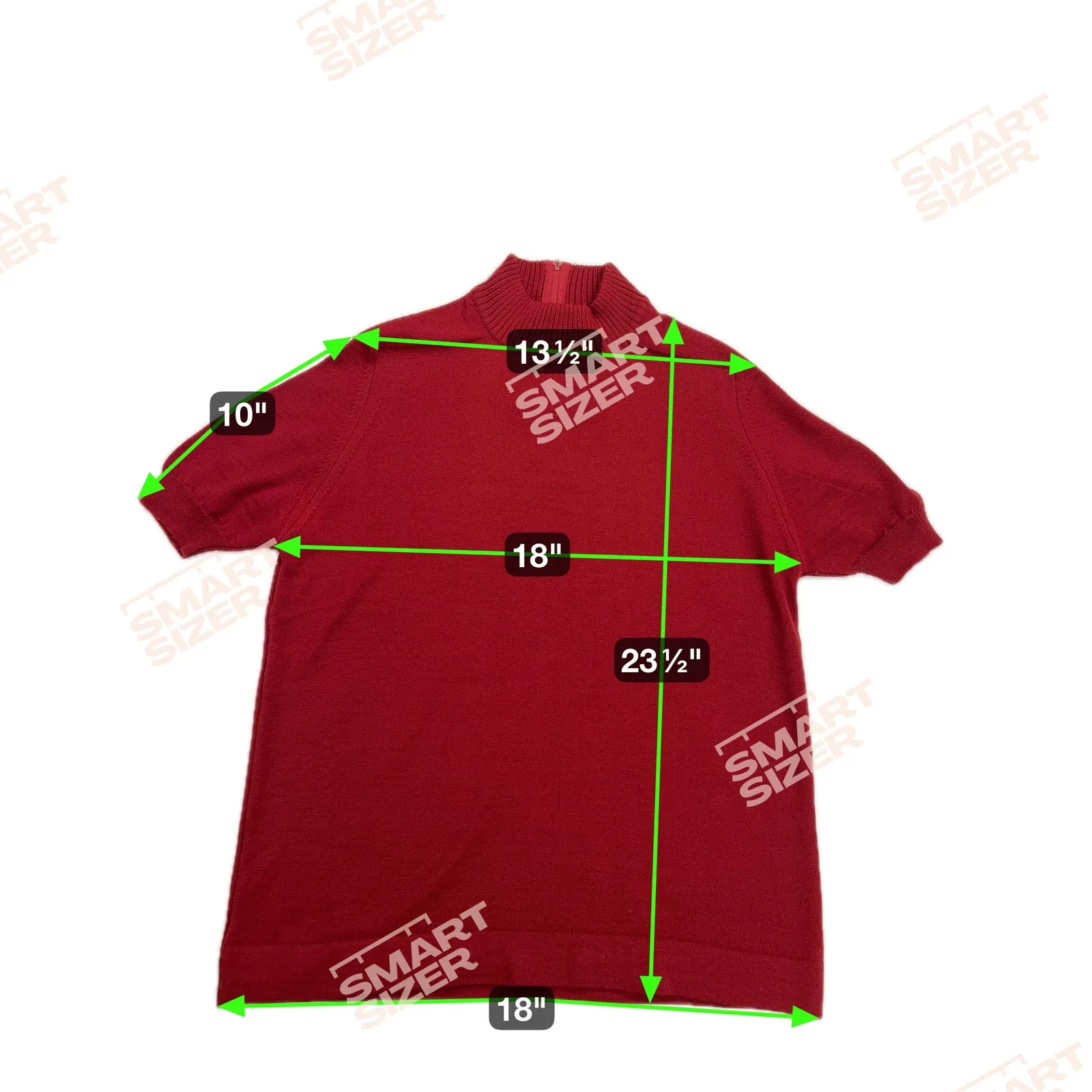 Vintage 1960s Evan Picone Wool Red Short Sleeve Mock Turtleneck Sweater Size S - Image 6