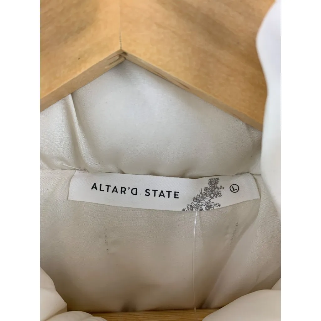 Women's Altar’d State White Puffer Vest Size L Size L - Image 6