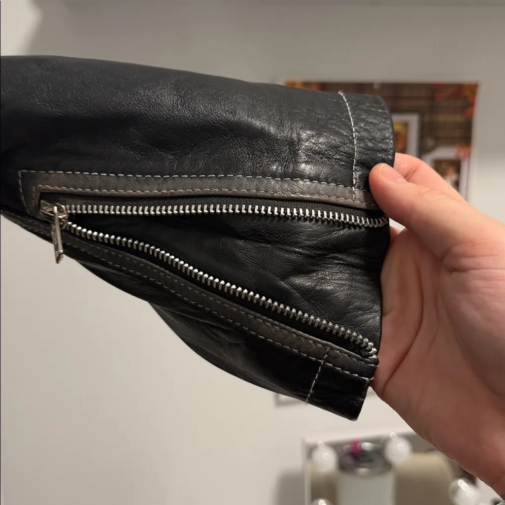 Uni Leather Genuine Leather Diddi Moda Ribbon Leather Jacket Black Size XL - Image 7