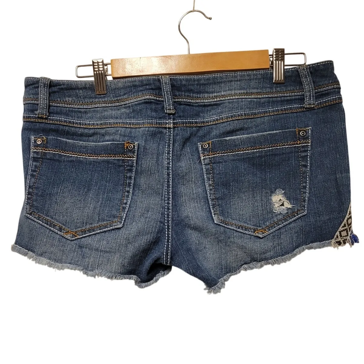 Embellished Denim Cutoff Shorts Juniors 11 Y2K Festival Coastal‎ Cowgirl Beachy - Image 2