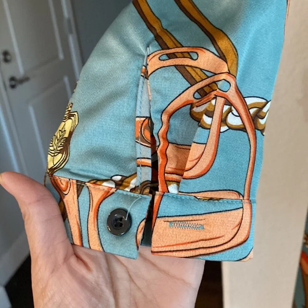 AX PARIS Shirt dress retro side slit has loops for a belt lightweight chic - Image 6