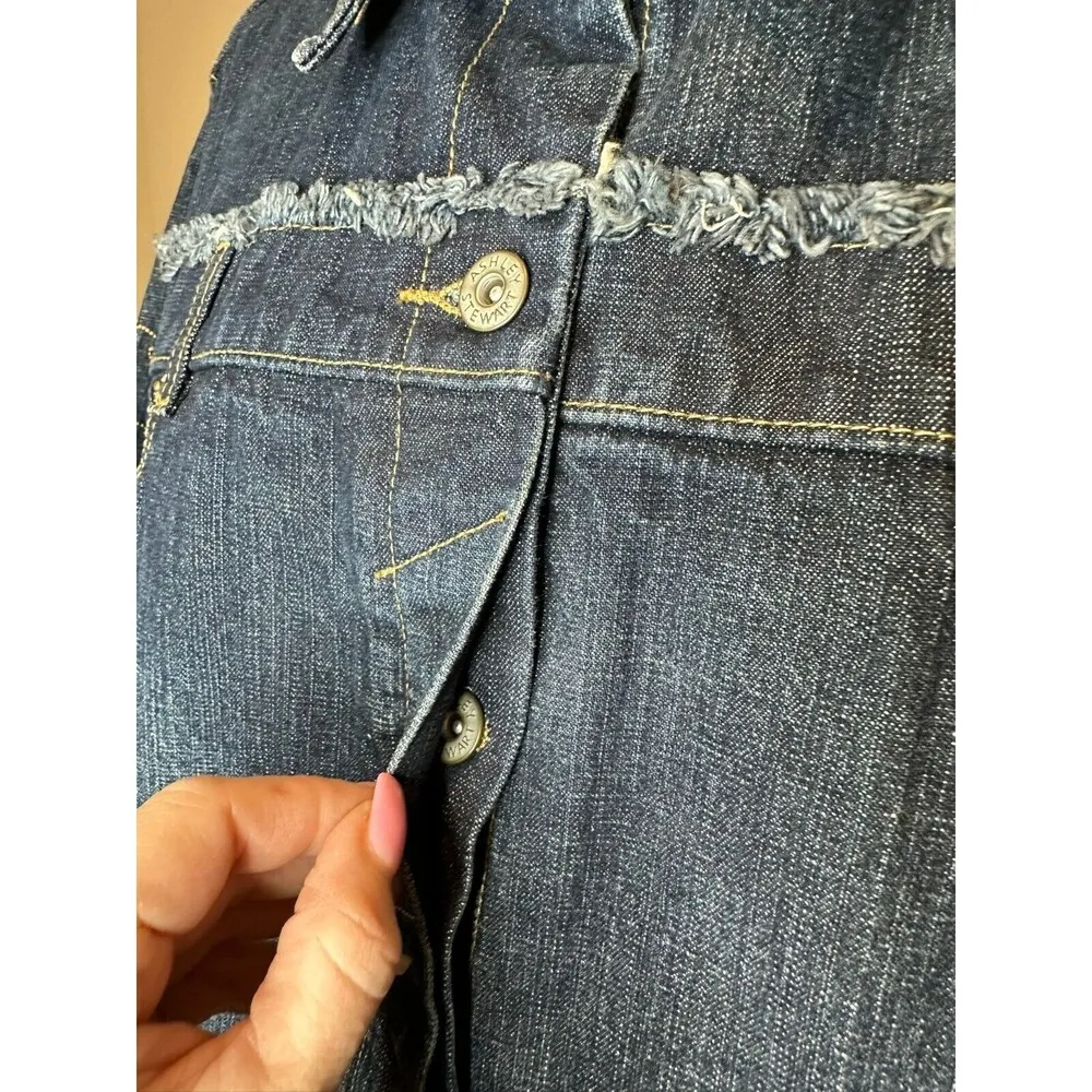 Denim 2 Piece Women's Jacket Button Down Matching Skirt Set 14 16 - Image 7