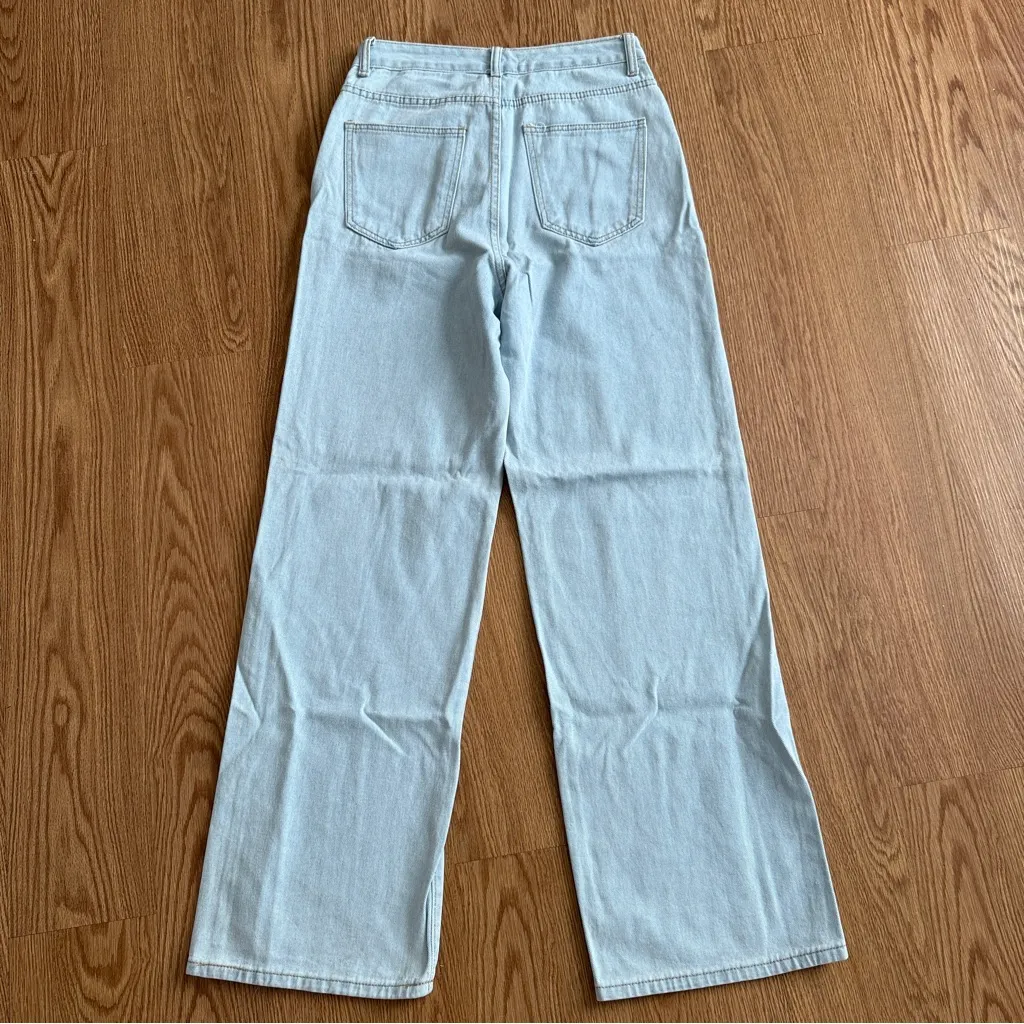 SHEIN Flare & Wide Leg Jeans Light Blue Size Medium - Image 7