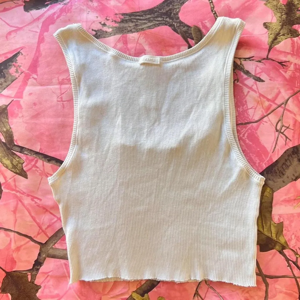 cotton rib tank in bone - Image 7