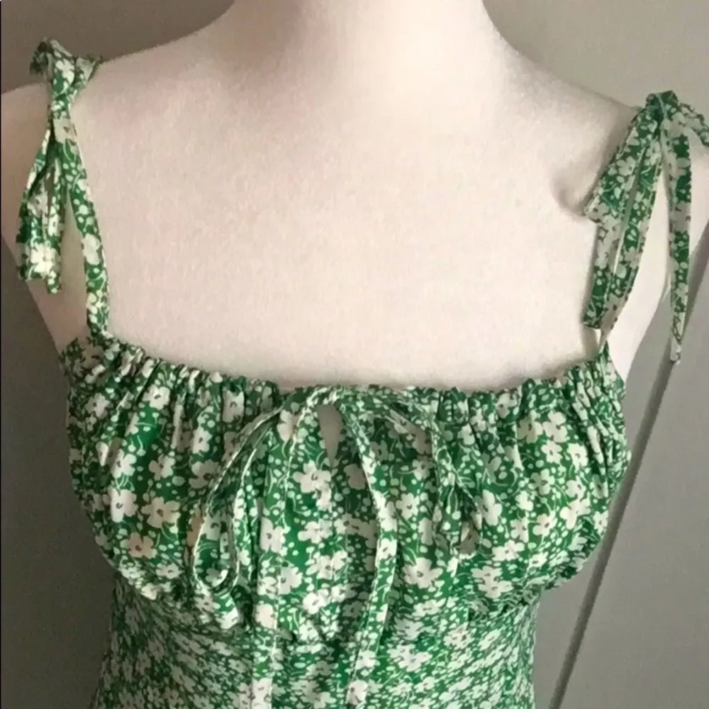 SHEIN Women’s Green Summer Floral Print Peasant Sundress Coverup - Image 3