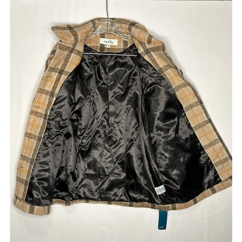 NWT Sebby Women's Oversized Plaid Fall Shirt Coat size large - Image 10