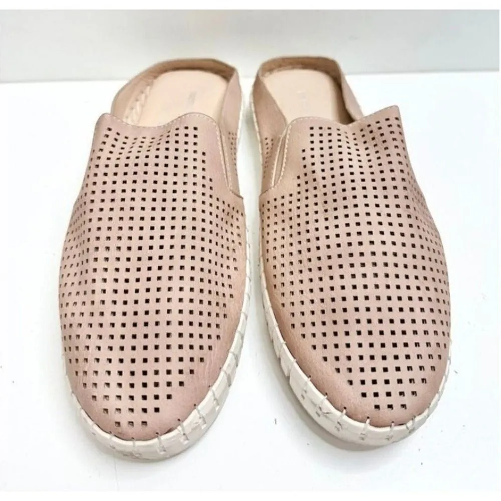 Harmony Balance Sashay Mules Size 8 Beige Perforated Slip On Shoes Tan - Image 3