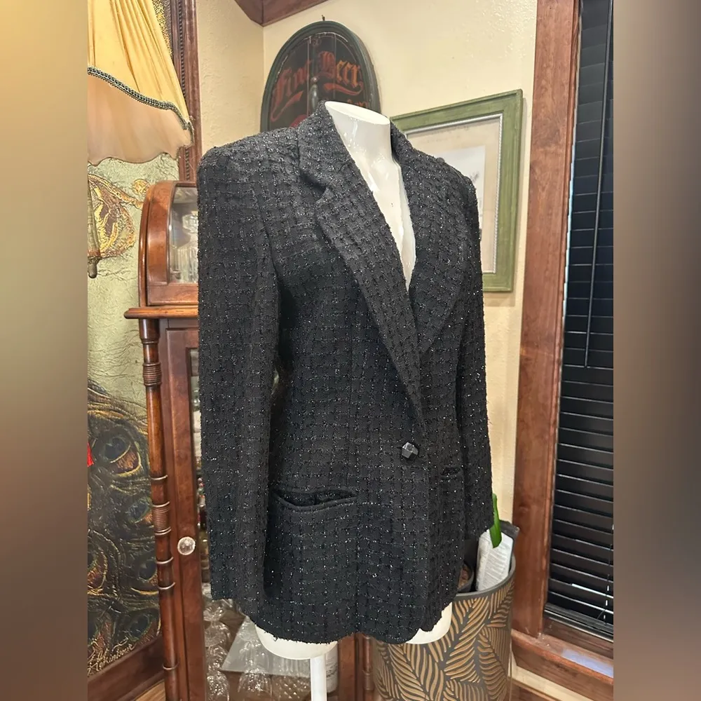 GUC Per Se Black Textured fitted Blazer - Image 3