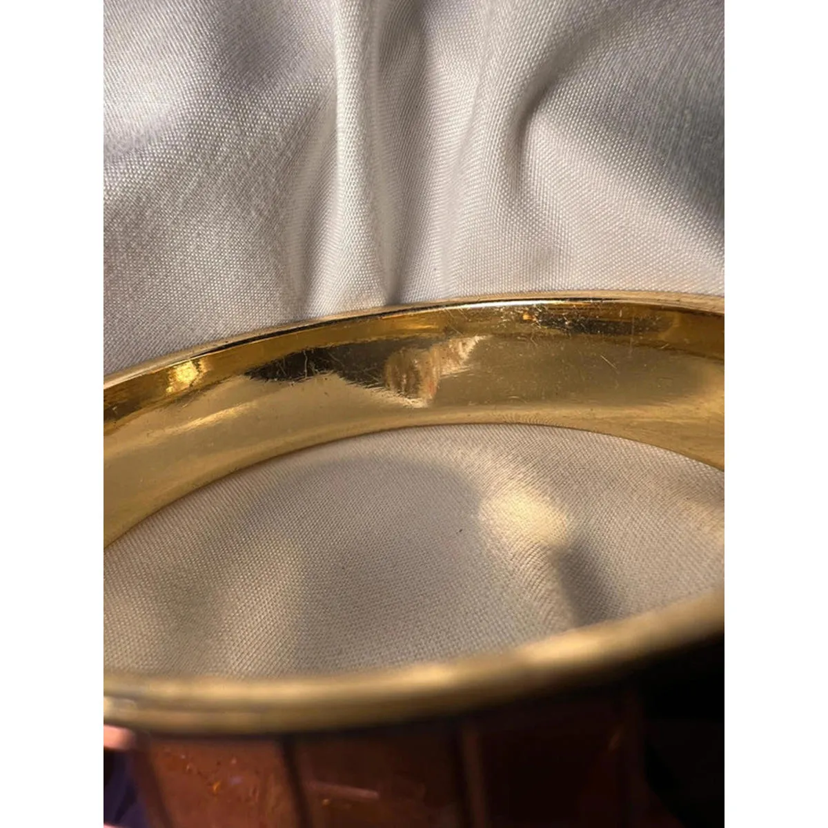 Vintage gold toned coral tile bangle bracelet Orange - Image 5