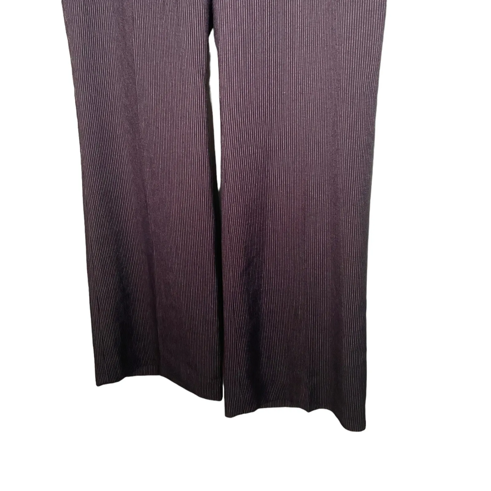 Ann Taylor Black White Pinstriped Signature Fit Dress Pants 10P Wide Leg Work - Image 6