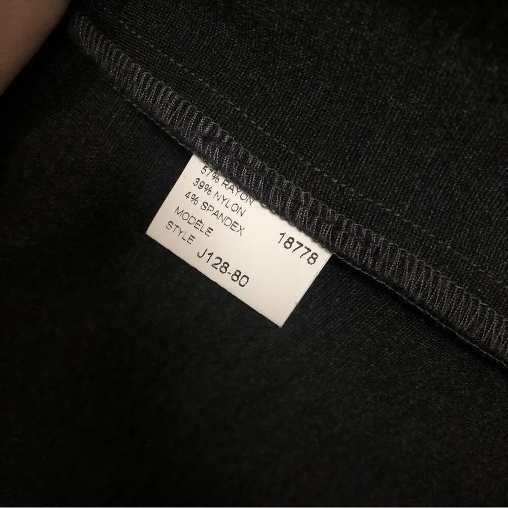 Raffinalla Gray and Black Knit Open Front Draped Collar Long Cardigan Sweater Size 8 - Image 2